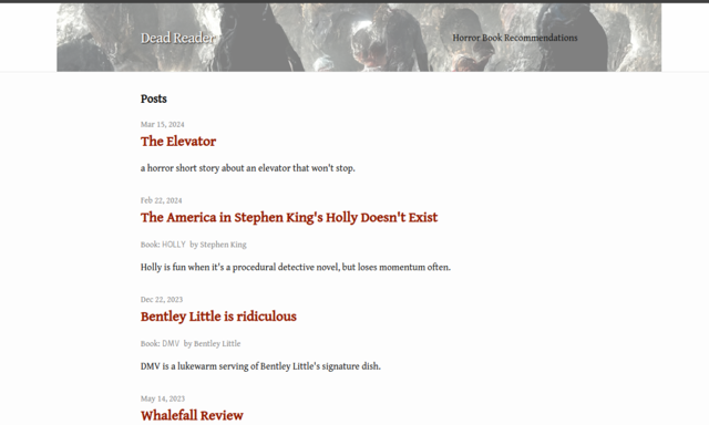 Screenshot of deadreader.com