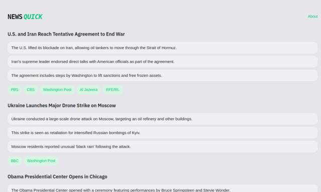 Screenshot of newsquick.app